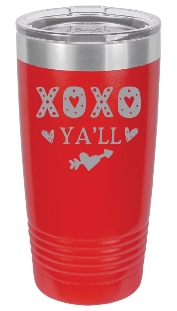 'XOXO y'all' Engraved Yeti Colored Stainless Cup
