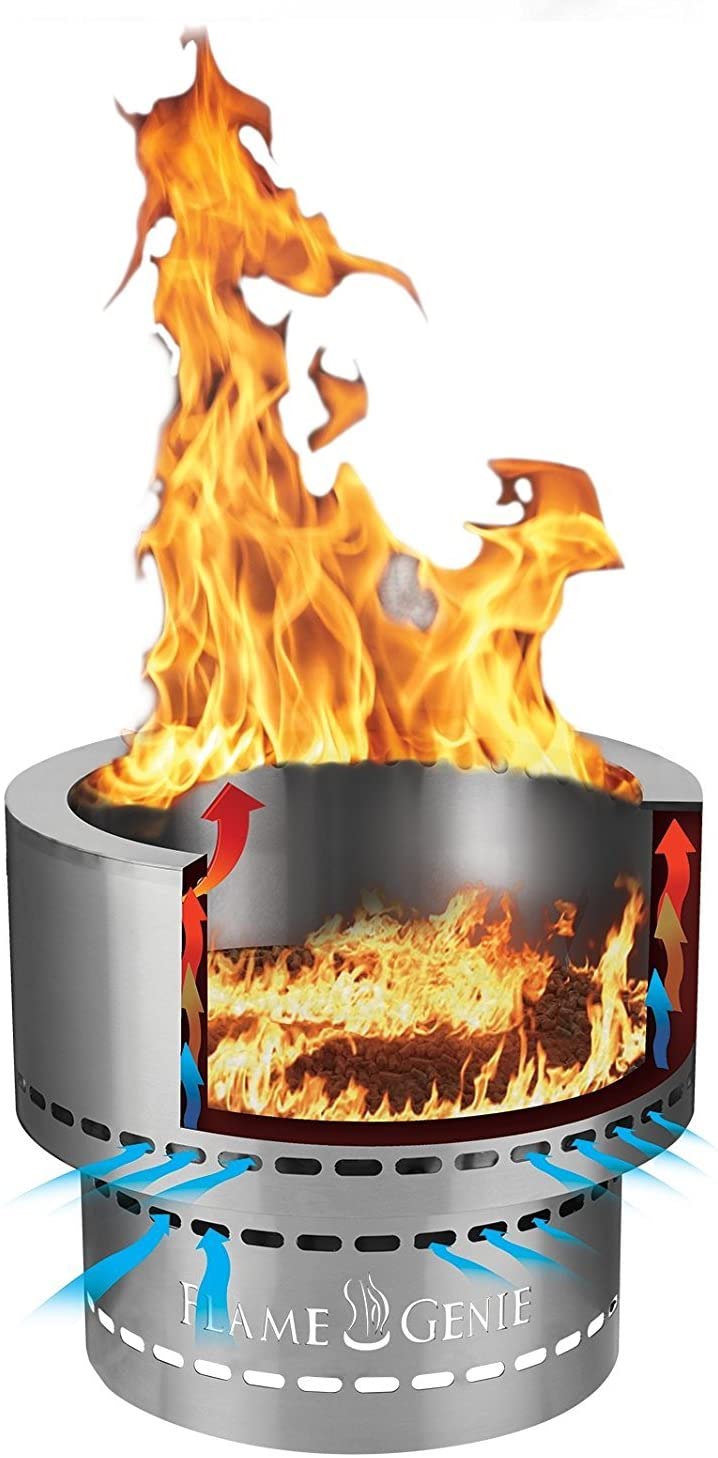 Flame Genie Portable Smoke Free Wood, Fire Pit Pellets