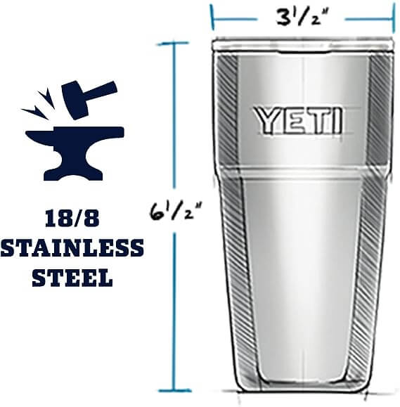 YETI Rambler - 16oz Stackable Pint - Stainless Steel